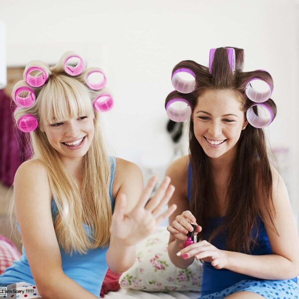 Hair Roller Set 6Pc with Steel Clip 12pc For Girls And Women