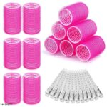Hair Roller Set 6Pc with Steel Clip 12pc For Girls And Women