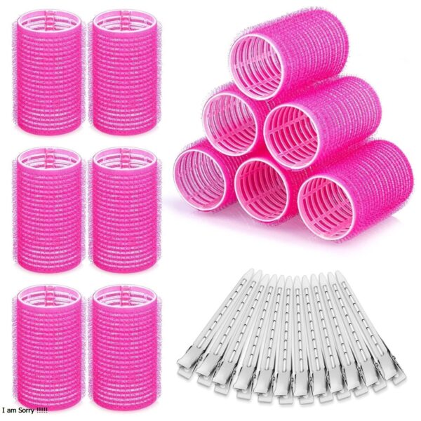Hair Roller Set 6Pc with Steel Clip 12pc For Girls And Women