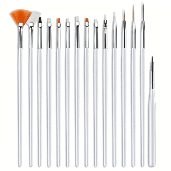White Acrylic Nail Art Brushes