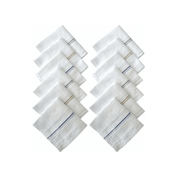 Cotton Premium Collection Handkerchiefs Hanky For Men Pack Of 12