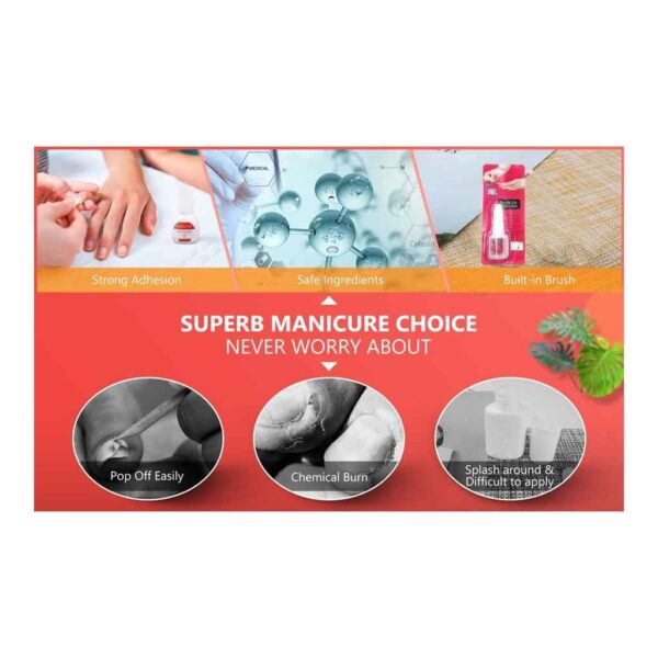 Nail Glue Artificial Nail Waterproof Nail Glue Acrylic Nails Professional Nail Art (Big Nail Glue1)