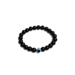 Black Moti Evil Eye Elastic Bracelet For Unisex