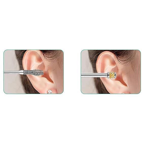 Ear Cleaner Reusable Kit with LED Flashlight Earpick Tool Box (6 Pcs )