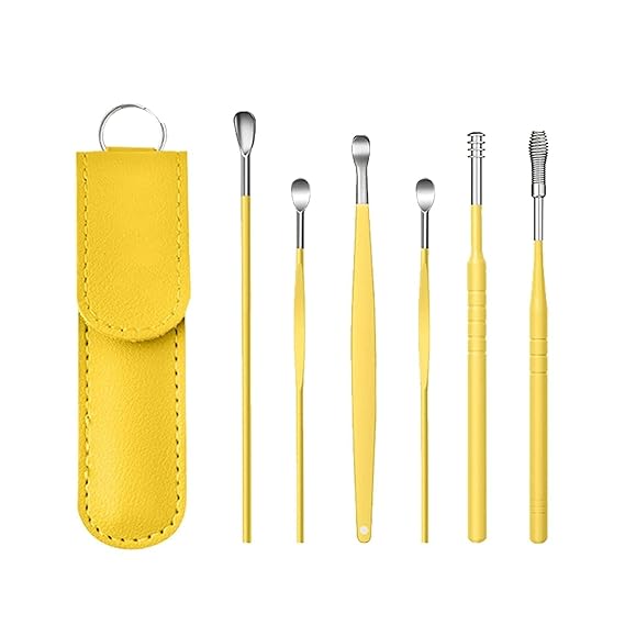 Ear Cleaner Reusable Kit with LED Flashlight Earpick Tool Box (6 Pcs )