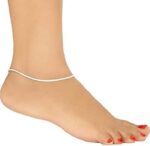 Silver Plated Snake Design Simple Anklet Payal For Women Girls (1Pair)