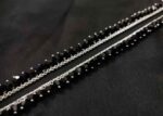 Anklet Black Stone Oxidized Steel Payal Leg Chain Anklet for Woman Alloy Anklet (1 Pair)