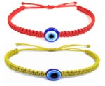 Red Yellow Thread With Blue Evil Eye Nazariya Bracelet For Unisex (Pack Of 2)